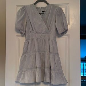 Beautiful Aqua powder blue clip dot mini dress.